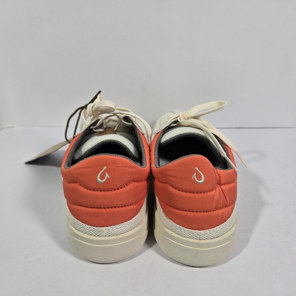 OluKai Punini Mens 10 Off White Molten Orange Casual Lace Up Shoes main image 4